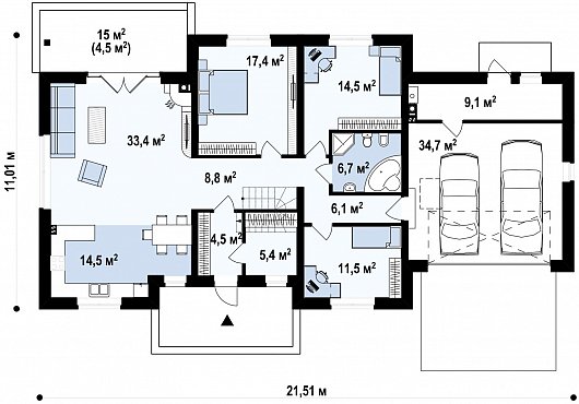 Первый этаж 91,7 м²